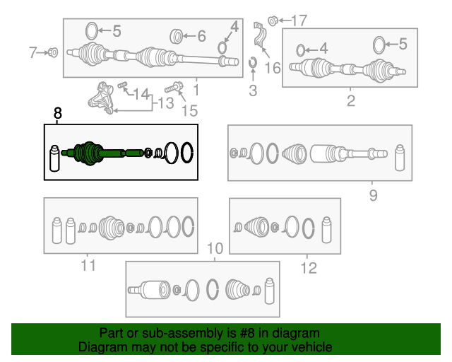 20142017 Mazda 6 Outer Cv Joint GDB622510