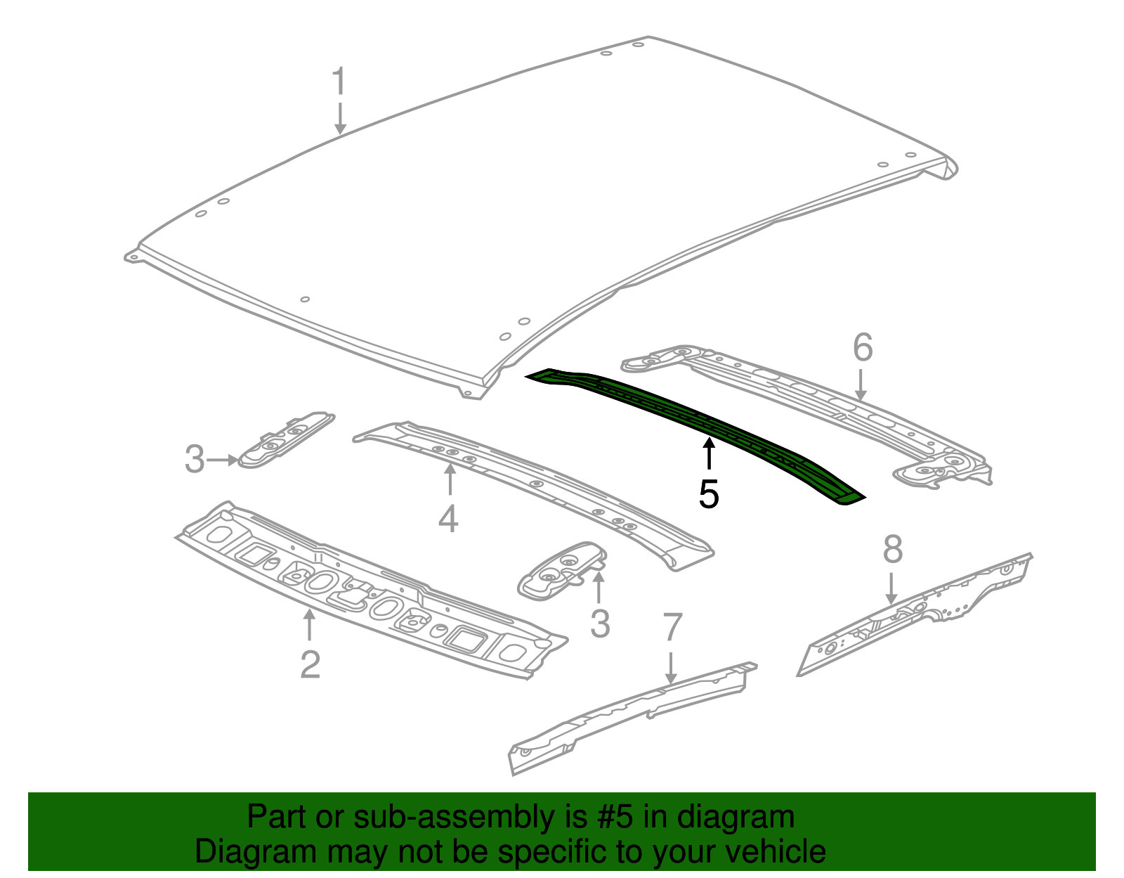 Number 2 Roof Panel Bow - GM (96849022)
