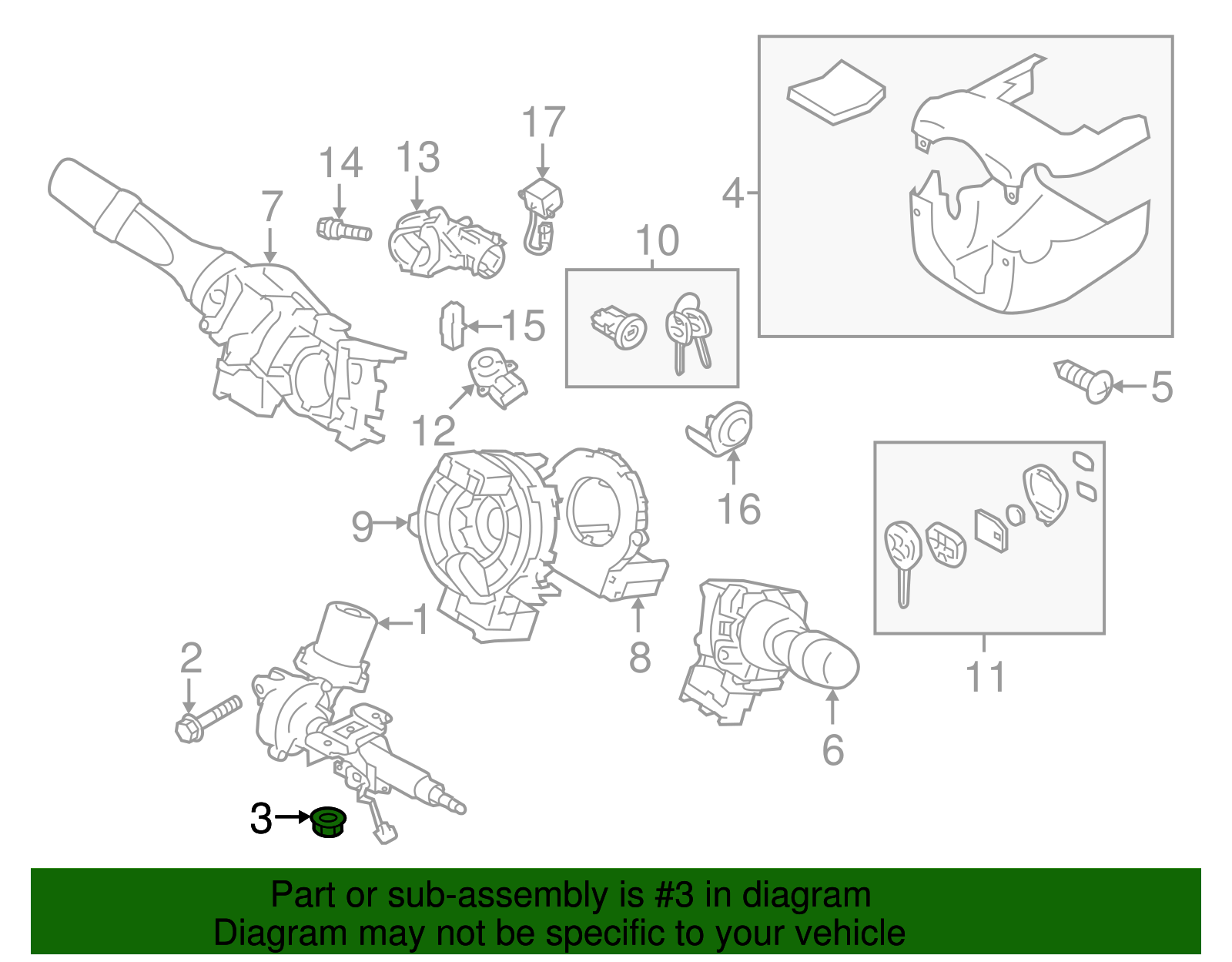 Column Assembly Nut - Scion (SU003-03445)