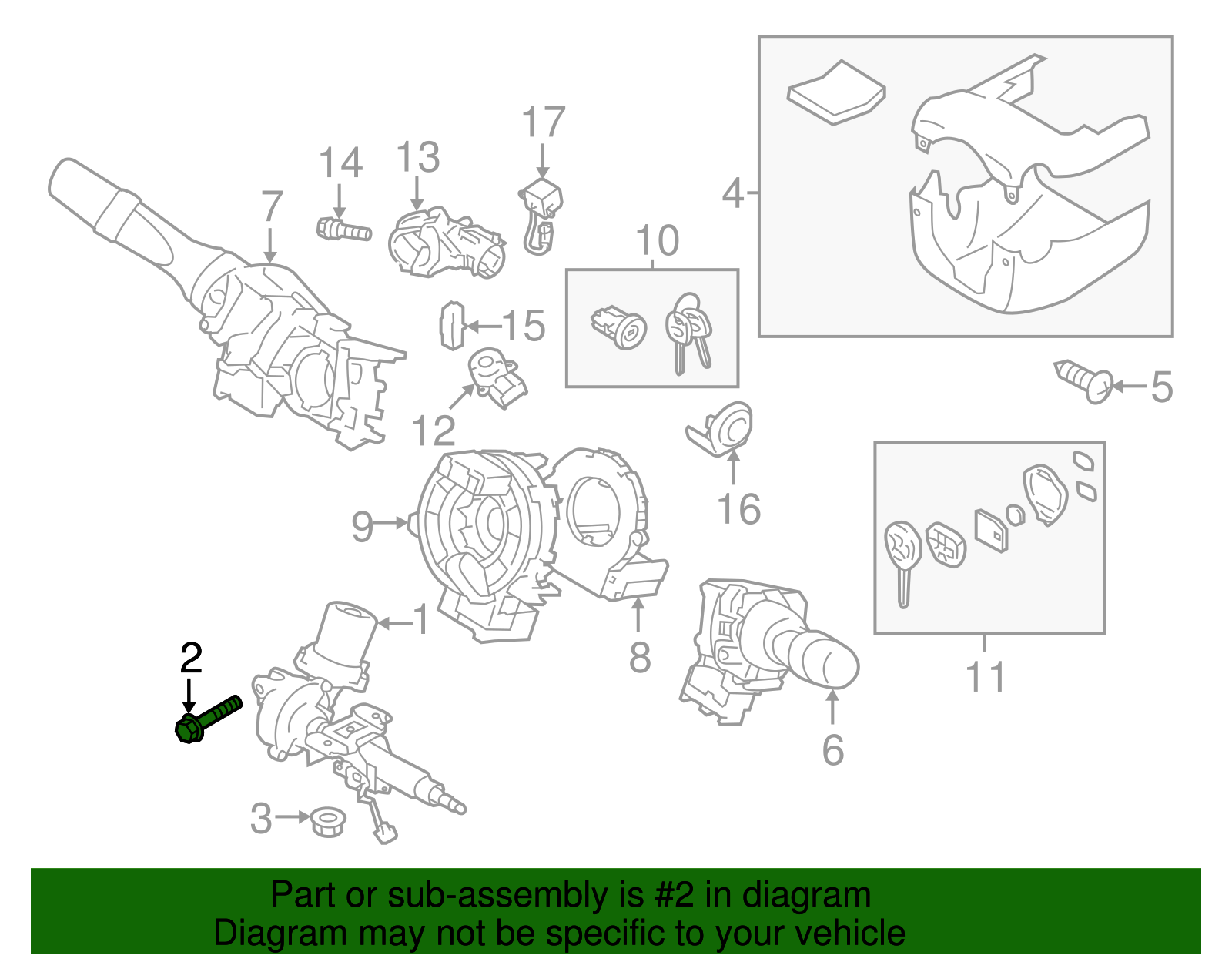 Column Assembly Bolt - Scion (SU003-02802)