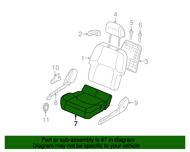 20112014 Nissan Xterra Cushion Assembly 873009CA4D QuirkParts