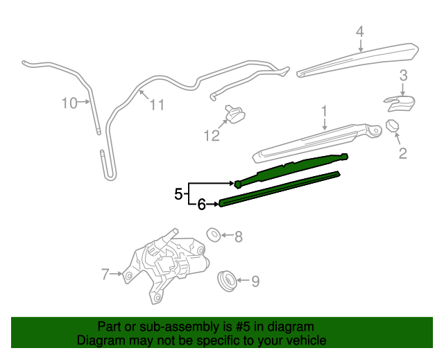 20102017 GM 20102013 Chevy Equinox & GMC Terrain Rear Liftgate Wiper