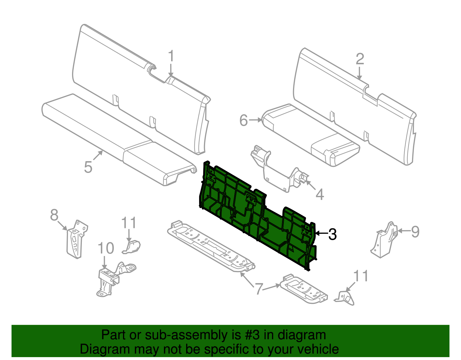 Seat Back Frame - Ford (8C3Z-28613A38-A)