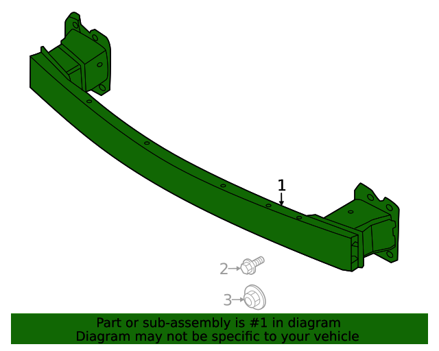 64900-K5000 - Bumper Impact Bar 2022-2024 Hyundai Santa Cruz ...