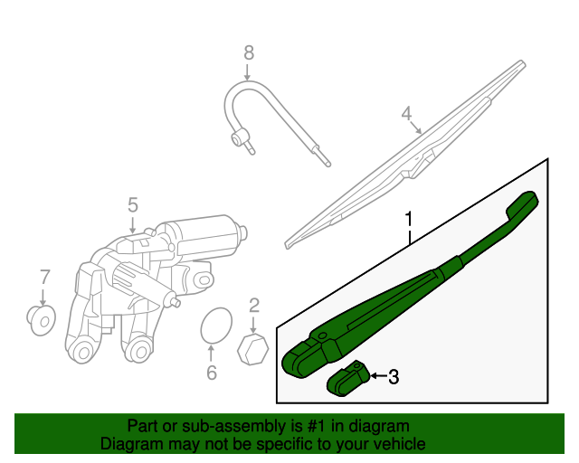 20082015 Land Rover LR2 Wiper Arm LR003297