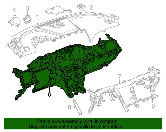 20142015 Chevrolet Impala Instrument Panel Carrier 23426472