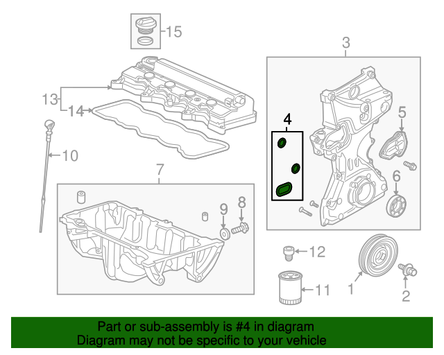 2013-2015 Acura ILX O-Ring Set, Oil Pump 15101-RNA-A00 | OEM Parts Online