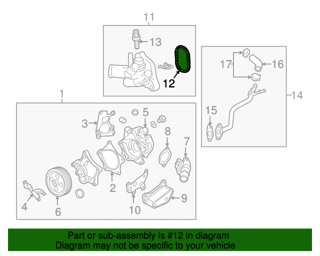 20132024 GM Water Outlet Gasket 12664202 GM