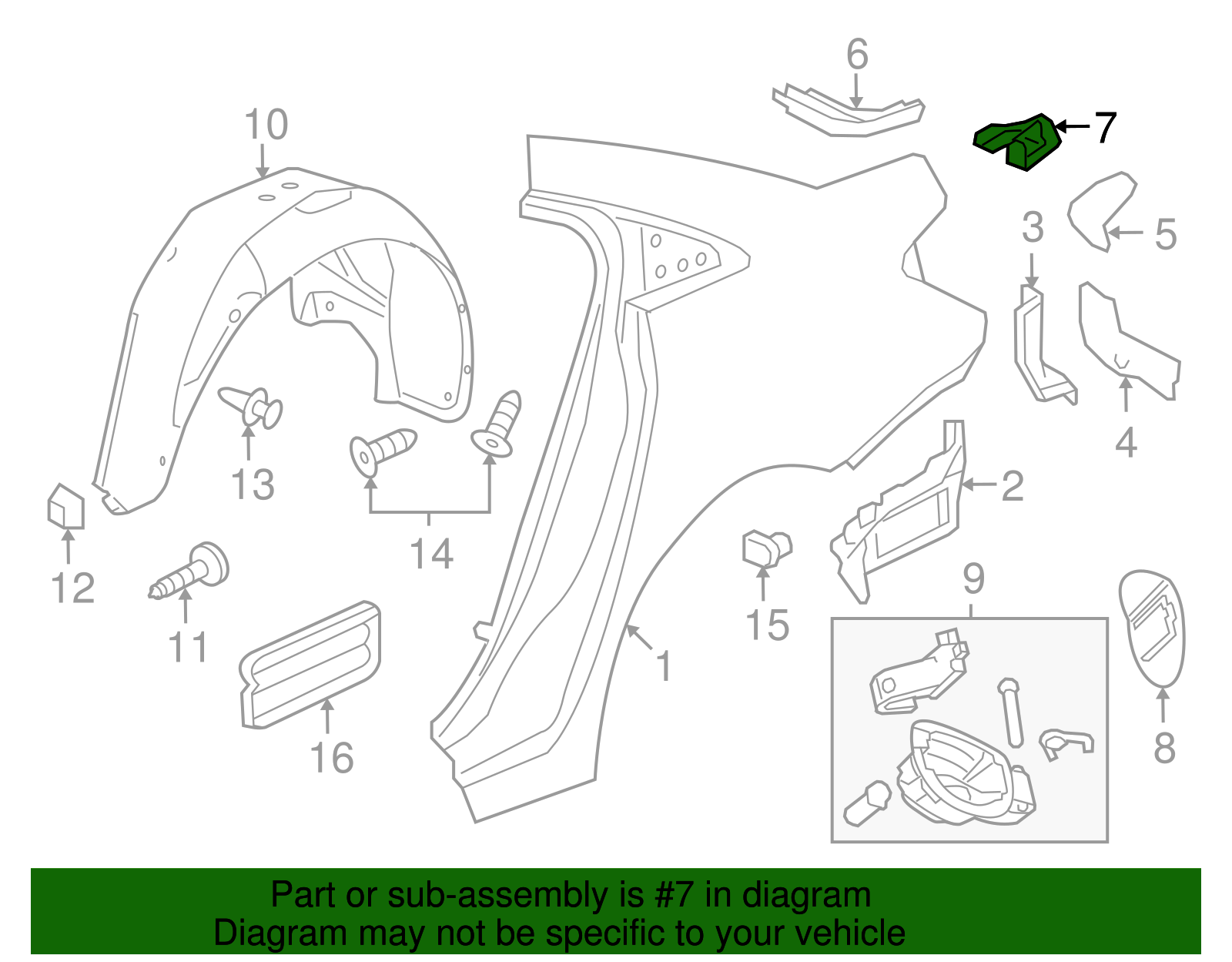 Reinforcement-R/Cmpt Lid Opg  Drn Gtr - GM (96845535)