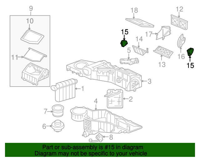 Genuine OEM Heating and Air Conditioning Panel Mode Door Actuator Part