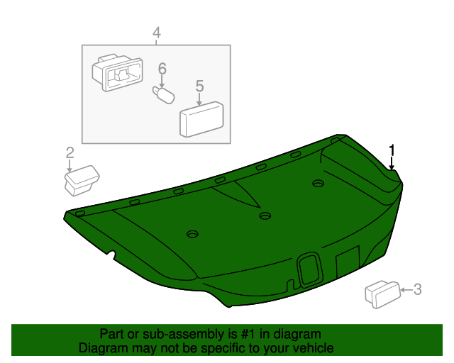 20022010 Lexus SC430 Trunk Lid Trim 6471924010B0 Genuine Lexus Parts