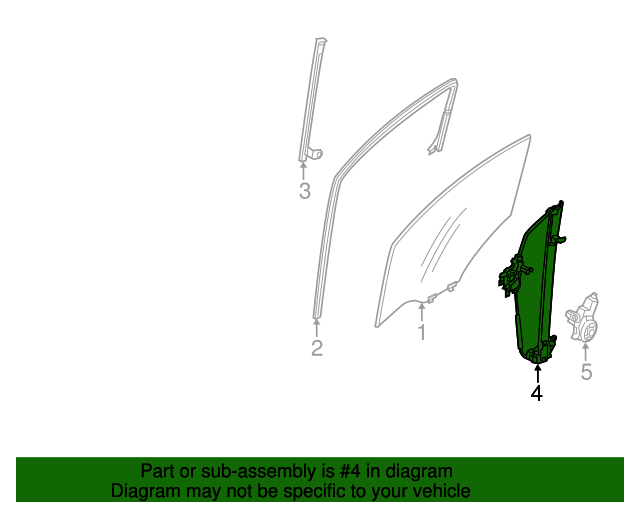 20152018 Chevrolet City Express Front Driver Side Window Regulator