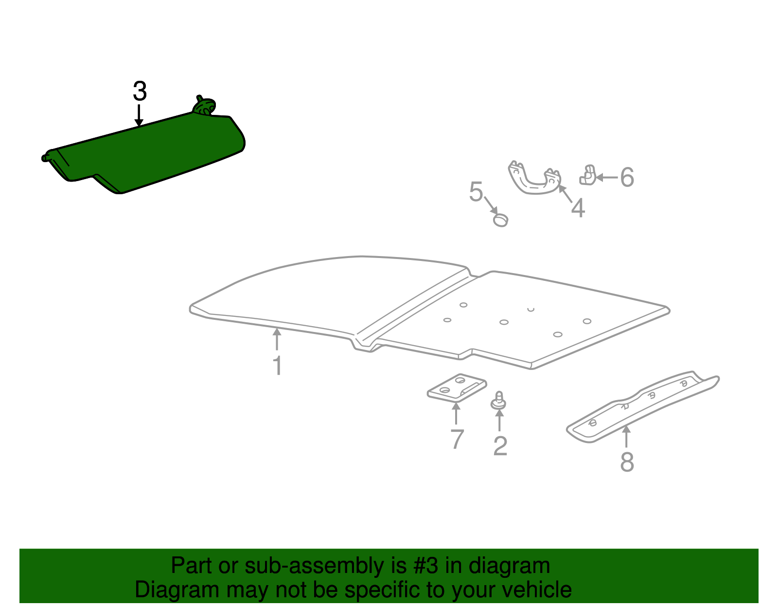 Sun-Visor - Ford (YL1Z-7804104-AAC)