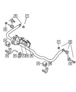 Mopar 52125324AC Front Suspension Stabilizer Bar Bushing