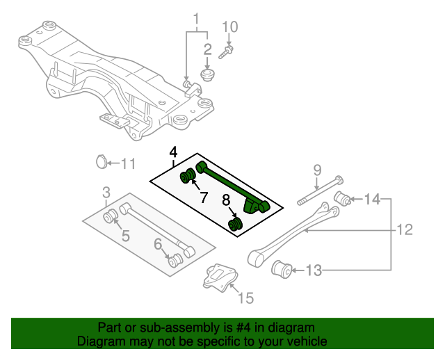 19932002 Subaru Lateral Link Drivers Side Rear, Rear 20255AA311