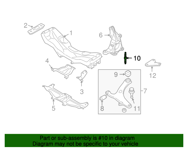 20052014 Subaru Lower Control Arm Bolt 901370009 Subaru Parts For You