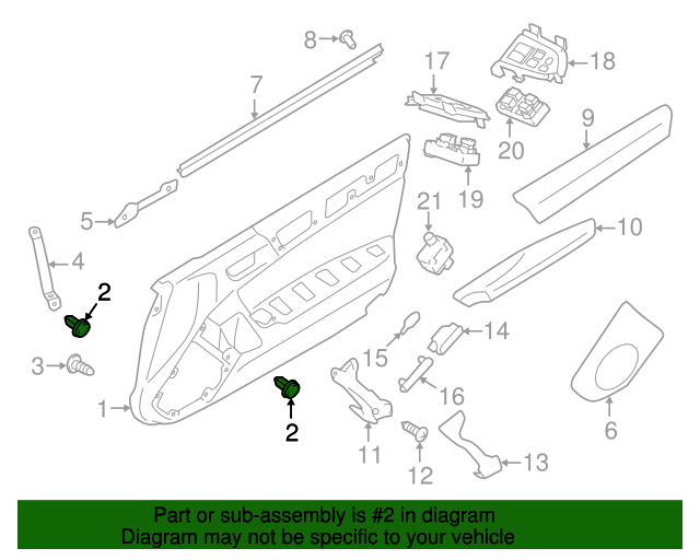 20132023 Subaru Door Trim Panel Clip 909130228 Subaru Online Parts