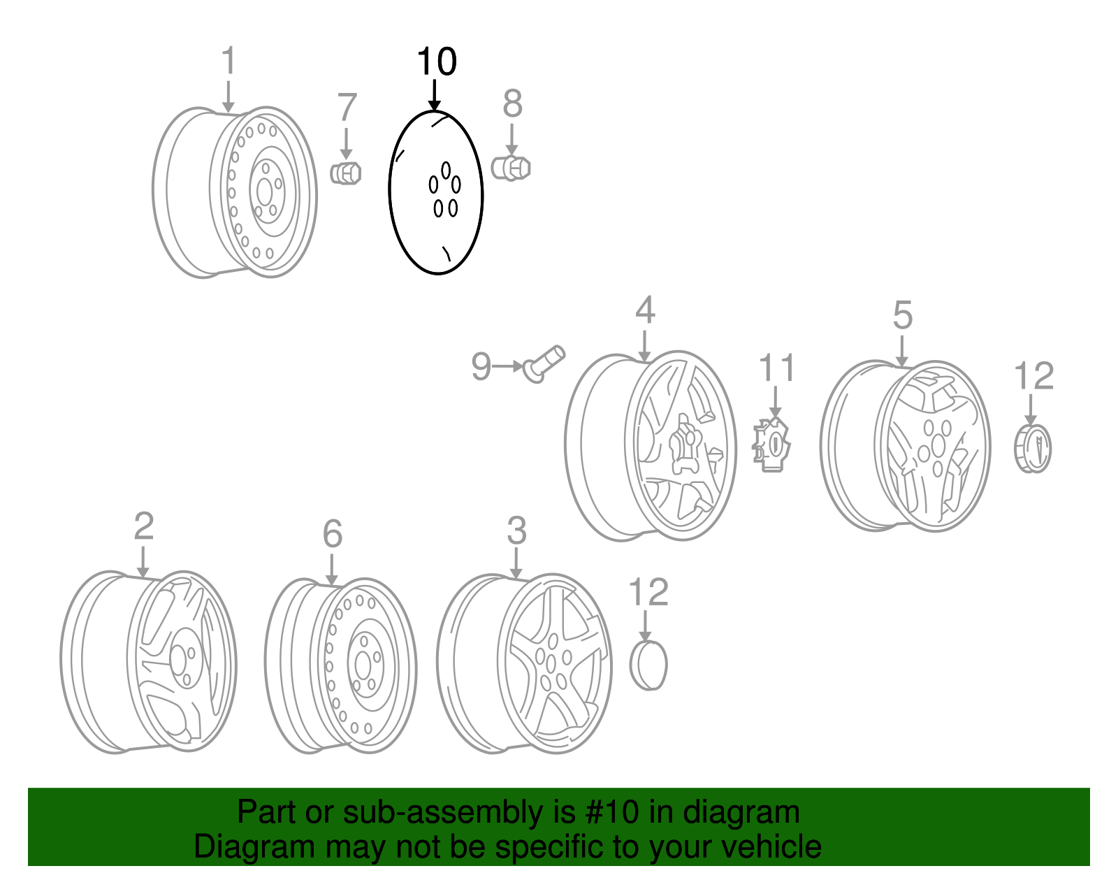 Cover Assembly-Whl Tr 16" Wheel               *Silver Spark - GM (9595202)