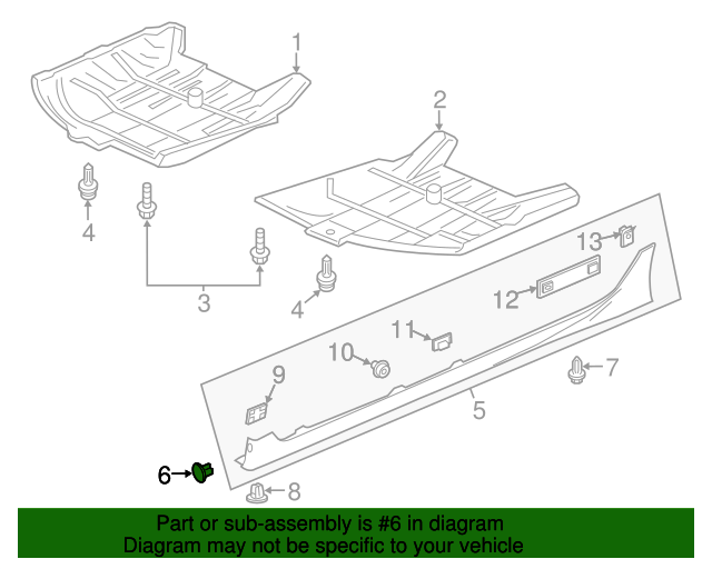 20092020 Honda Rocker Panel Molding Clip 91514TF0003 Fast Honda