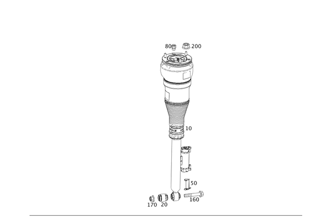 Air Spring Strut - Part #217-320-43-01 | Mercedes Parts Center