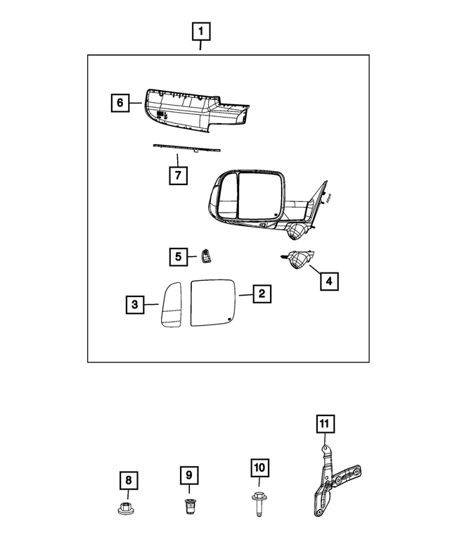 2019-2022 Ram 3500 Outside Rear-View Mirror, Left 68462835AA | My 