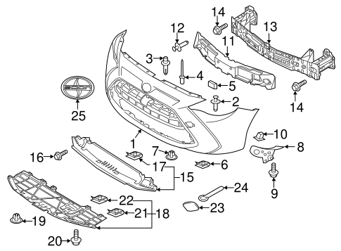 thumbnail image 2 of Front Bumper Absorber – 2017-2018 Toyota Yaris IA, 2016-2020 Yaris, 2016 Scion IA – OEM 52611WB002 2 of 5