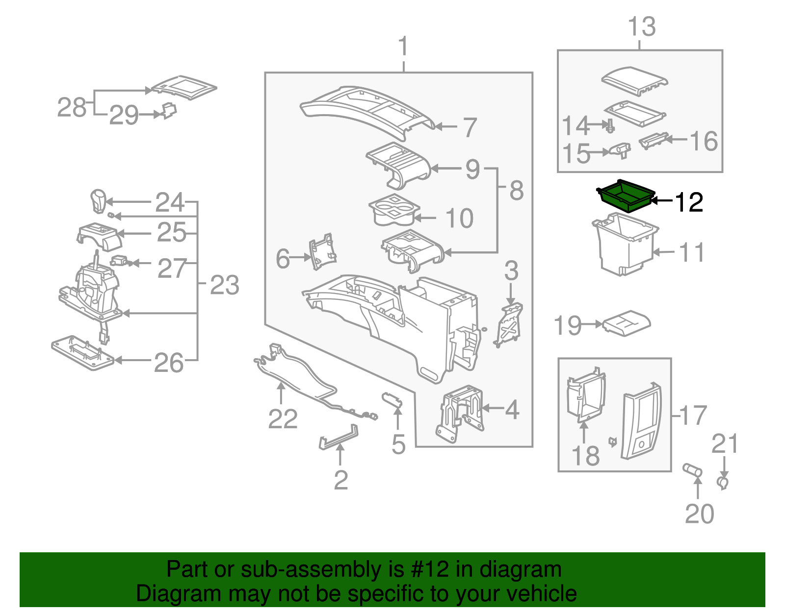 Compartment, F/Floor Upper - Cadillac (89039928)