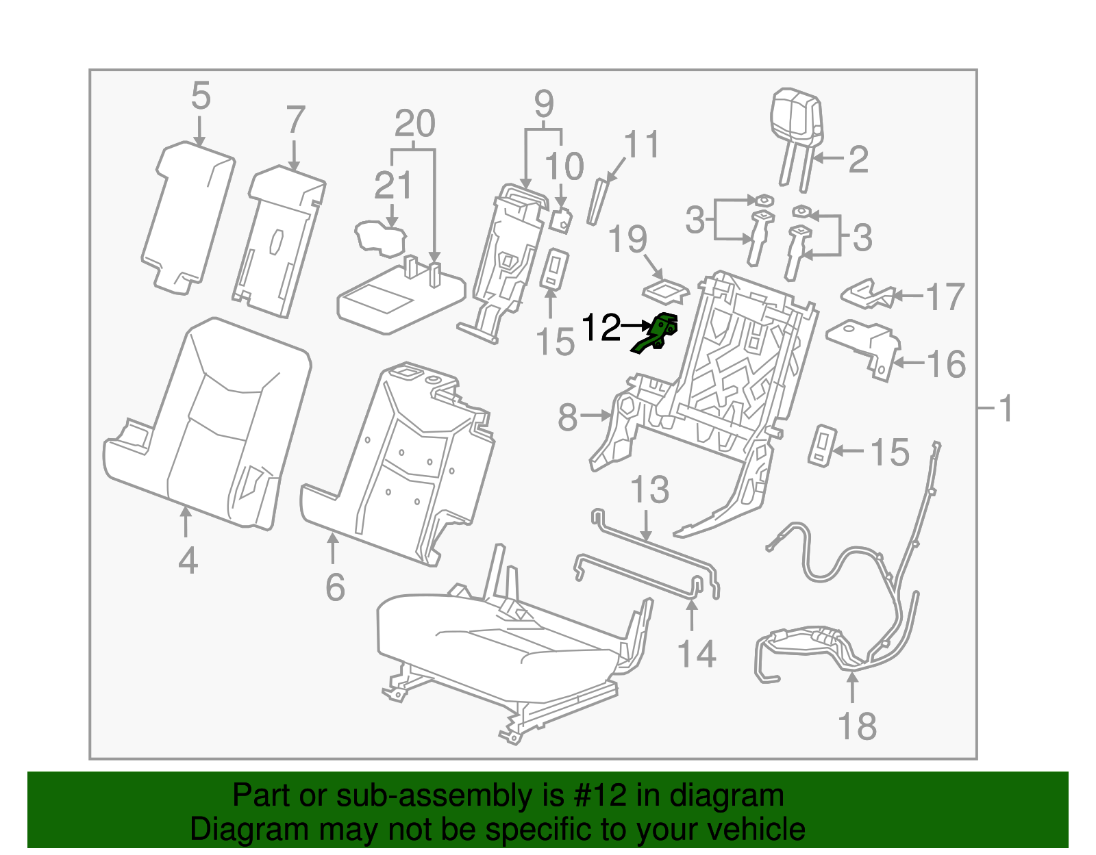 Rear Driver Side Seat Recliner Outer Finish Cover - GM (84081799)