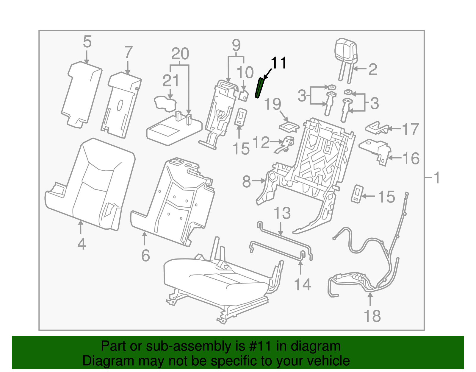 Jet Black Rear Seat Back Latch Strap - GM (84087215)