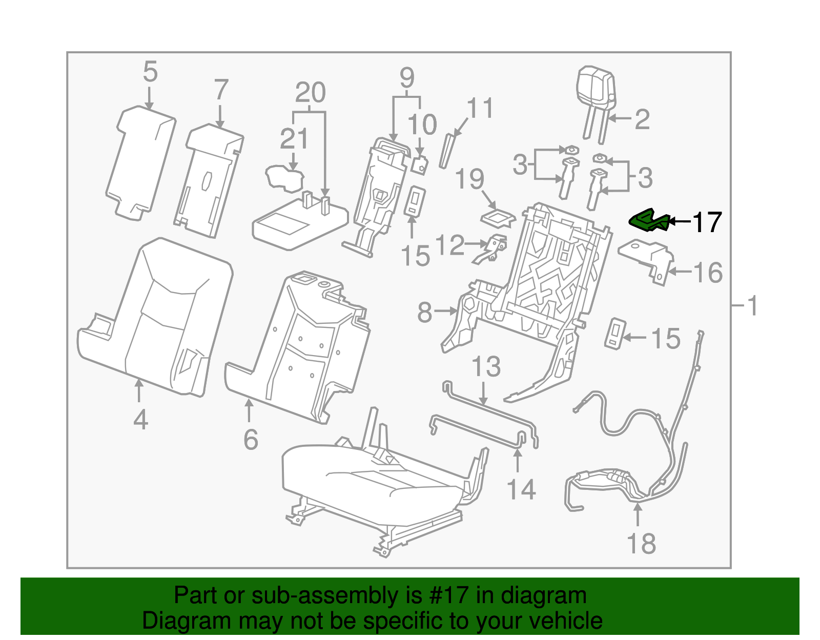 Maple Sugar Rear Driver Side Seat Back Latch Release Handle Bezel - GM (84087237)