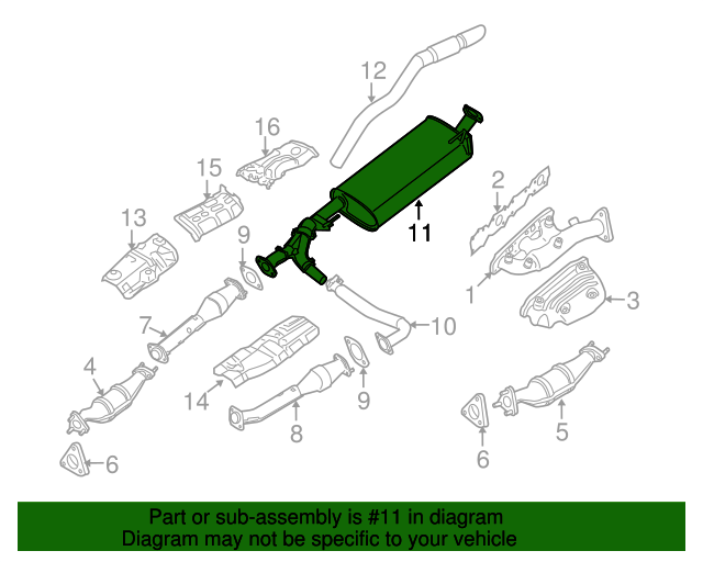 20052015 Nissan Muffler & Pipe 20100ZL00A Parts for Nissans