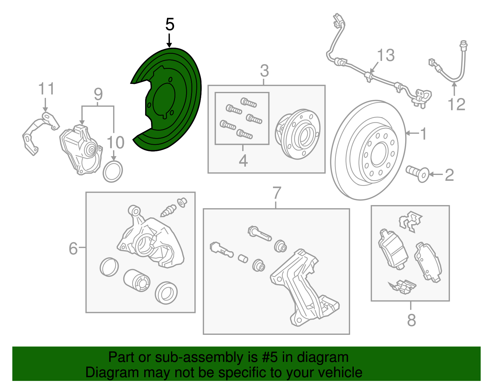 Rear Driver Side Brake Shield - Buick (90927648)