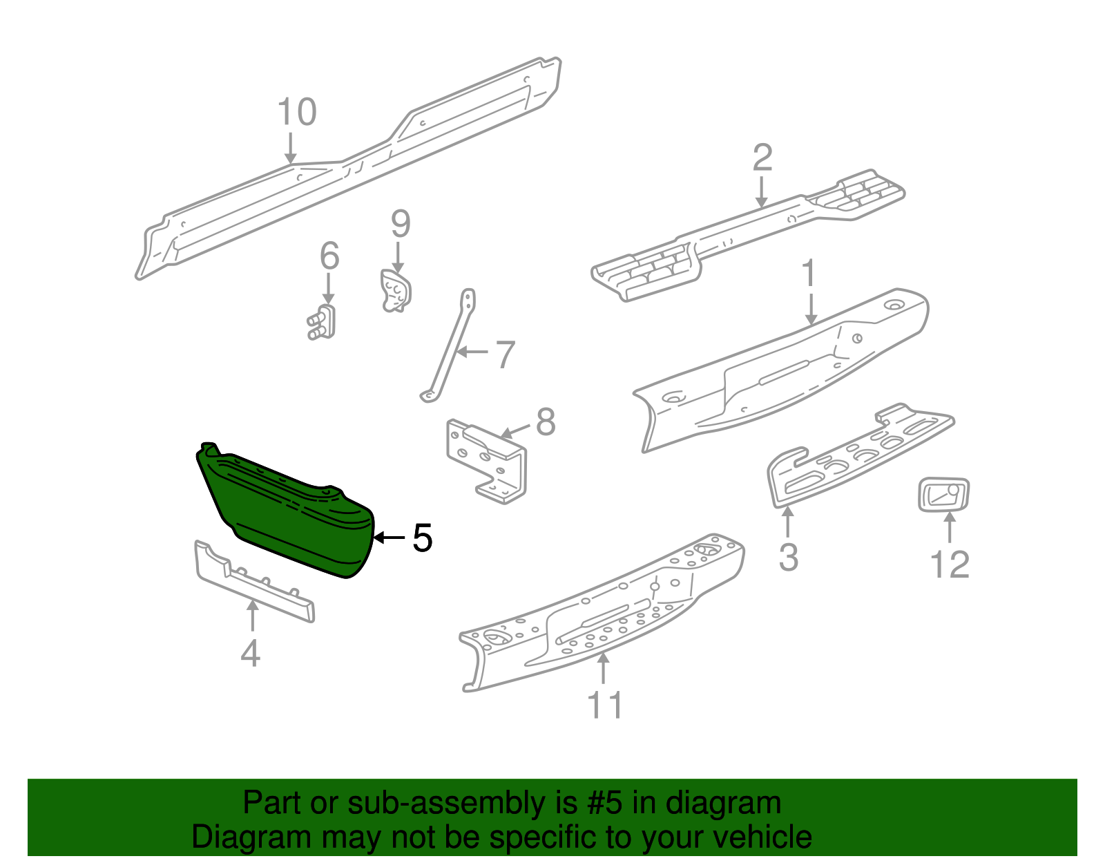 Extension Assembly, Rear Bpr Imp Bar - GM (12472167)