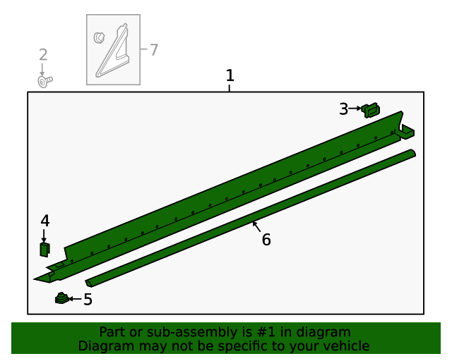 Black Passenger Side Rocker Panel Molding 84796618