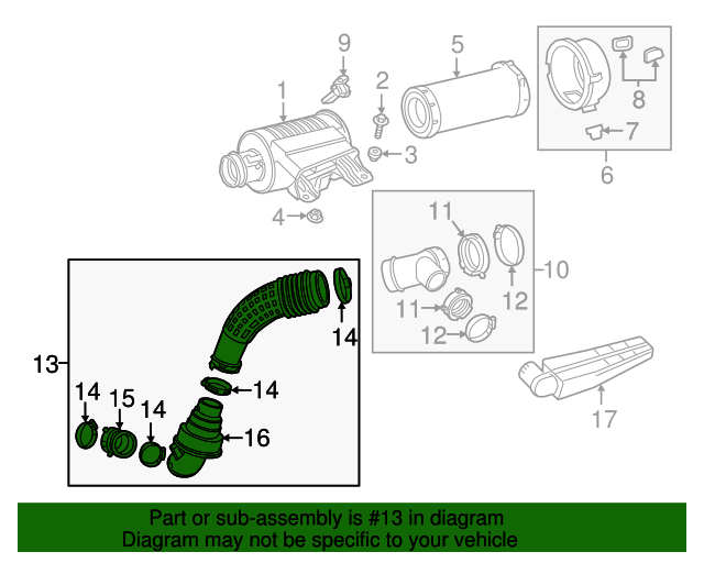 20172021 GM Air Cleaner Outlet Duct 84260088