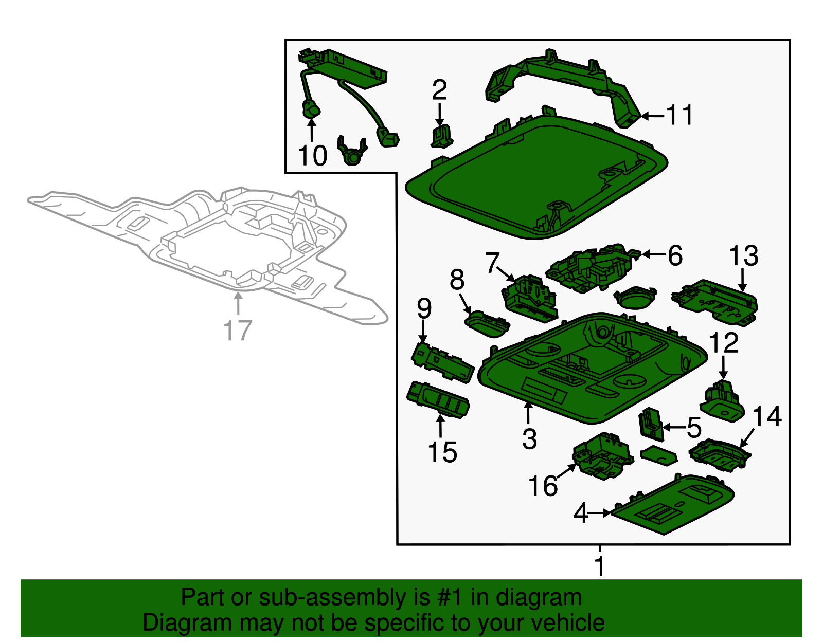 Light Platinum Roof Console - GM (84009558)