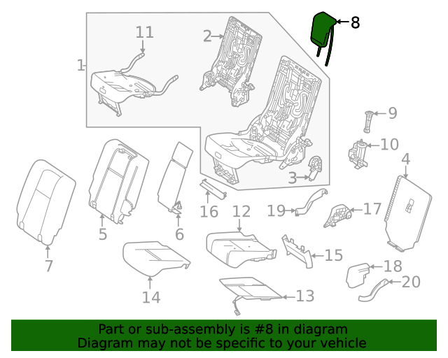 Head Restraint 16797018038V15 MercedesBenz Parts