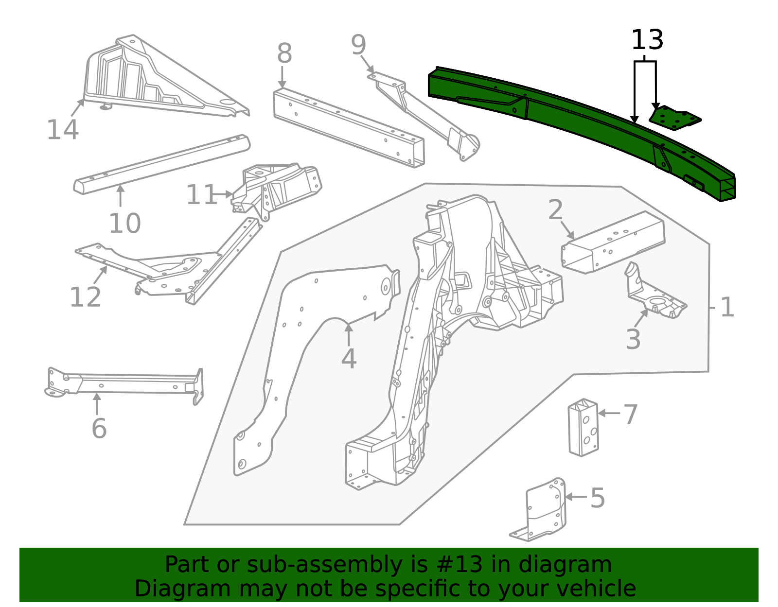 Rear Compartment Panel Rear Cross Bar - GM (87860575)