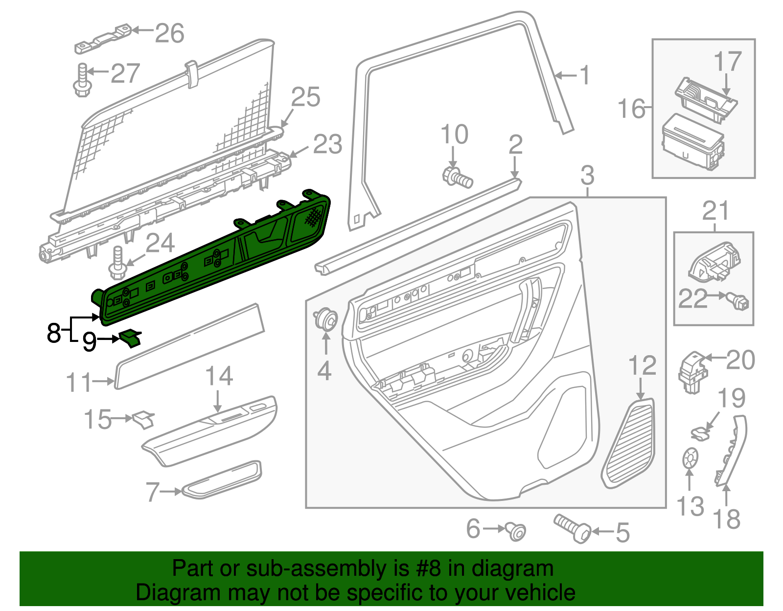 Handle, Inside - Volkswagen (7P6-867-470-CA-OUM)