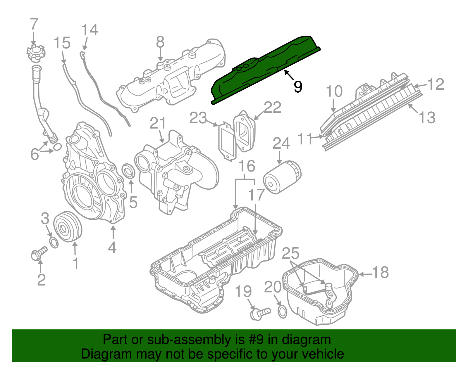 Driver Side Lower Engine Intake Manifold - GM (97363571)