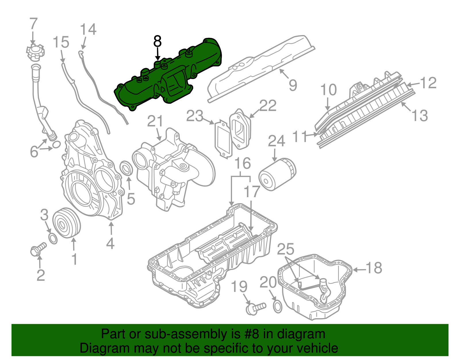 Passenger Side Lower Engine Intake Manifold - GM (97363572)
