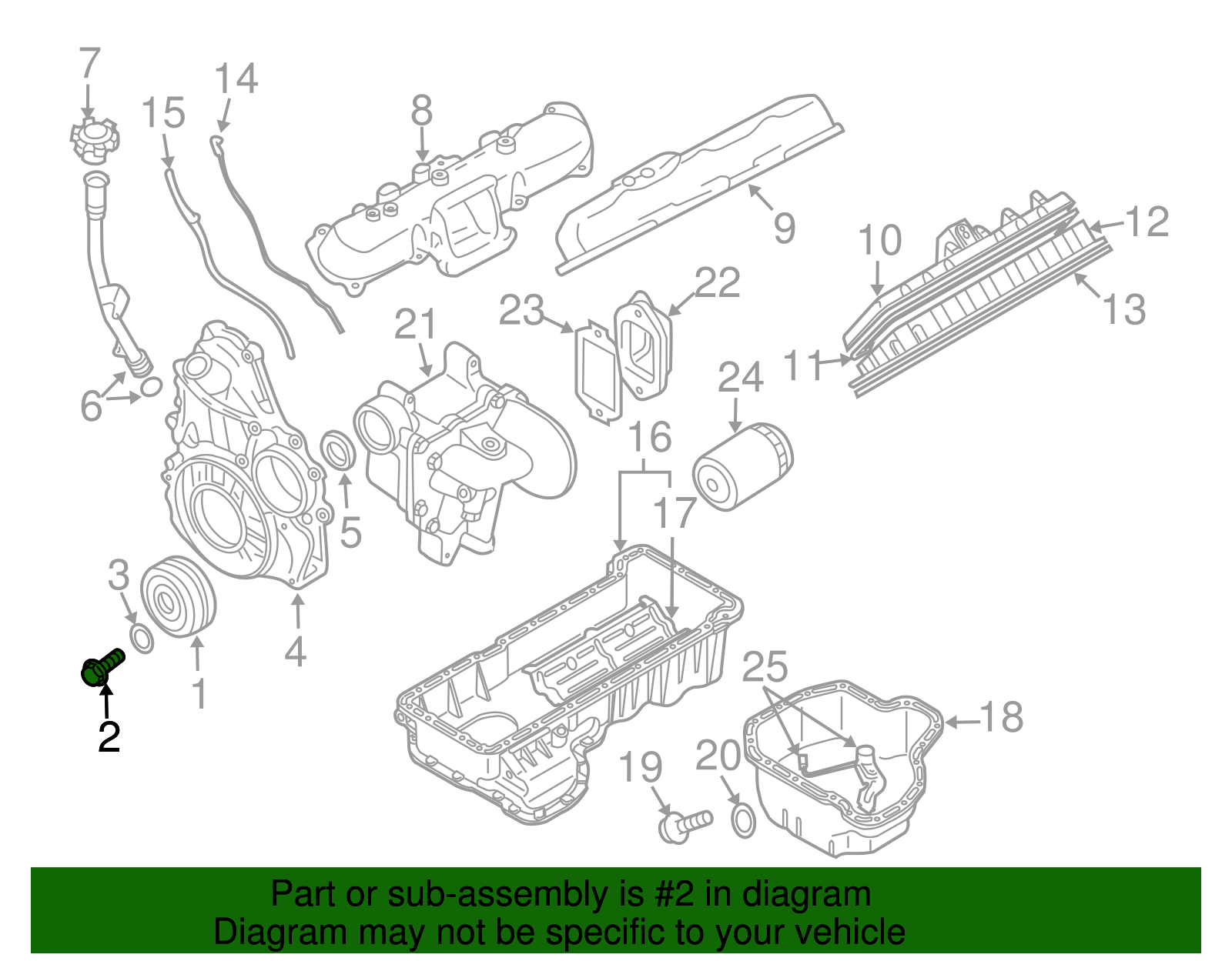 Engine Harmonic Balancer Bolt - GM (97329601)