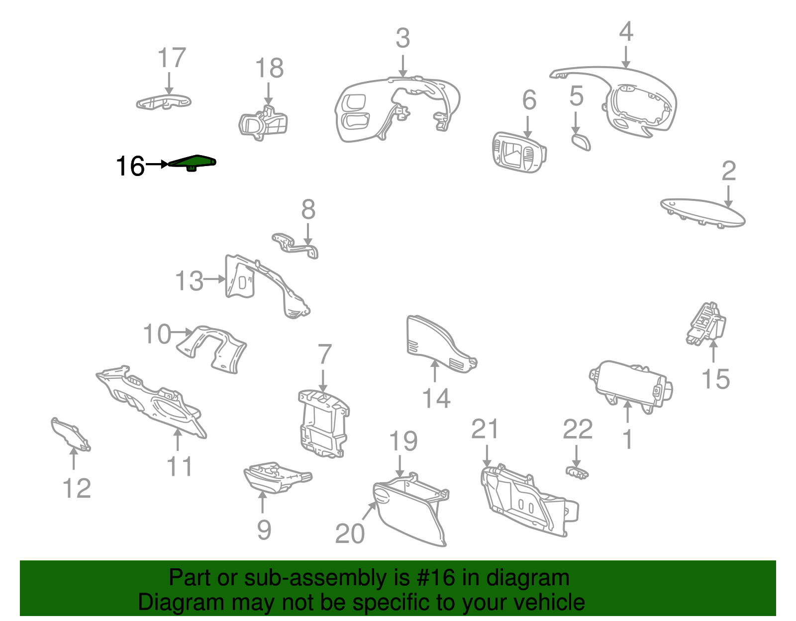 Defroster Vent - Ford (YL7Z-19E630-AA)