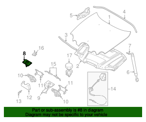 XR825870 - Hood Latch Striker Plate 2000-2008 Jaguar S-Type