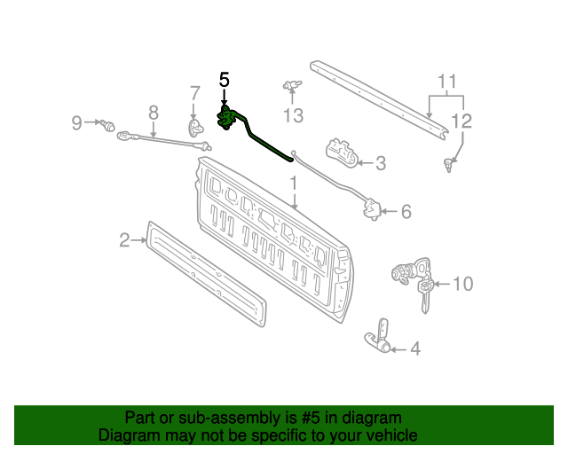 657800C010 Tailgate Latch (Right) 20002006 Toyota Tundra OEM