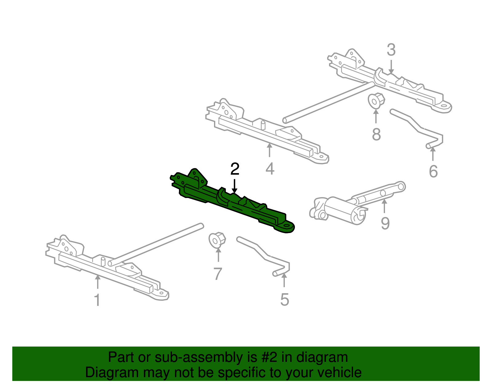 Adjuster Assembly-P/Seat Inner - GM (10379747)