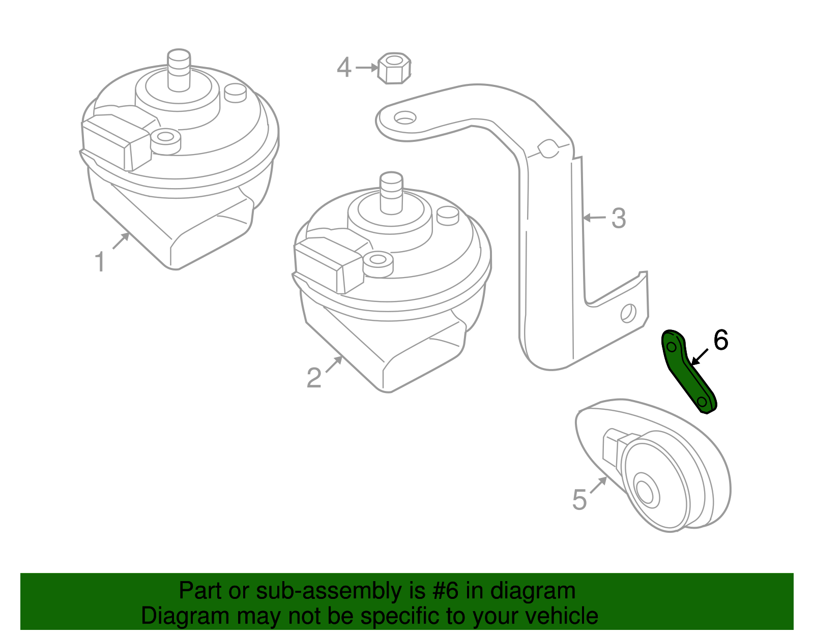 Alarm Horn Bracket - Volkswagen (7L0-971-457)