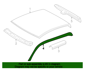 2005-2014 Toyota Tacoma Roof Drip Molding (Right) 75551-04041 | OEM
