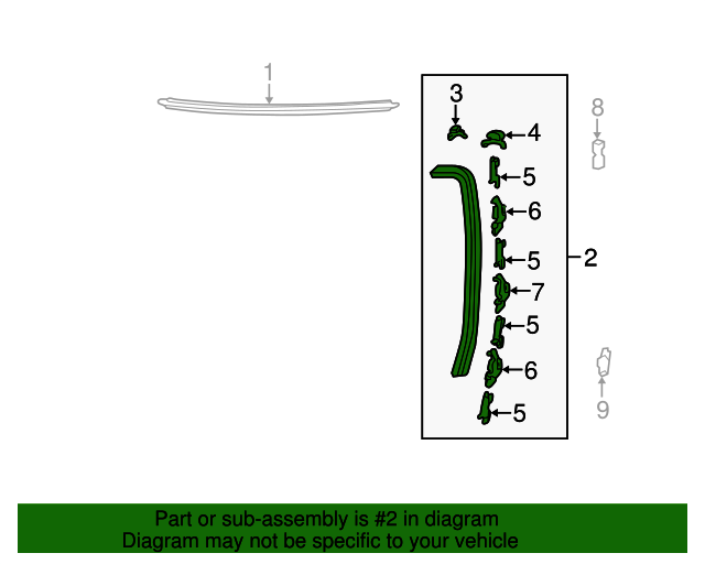 19942001 Acura Integra Side Molding 73162ST7003 OEMAcuraPart