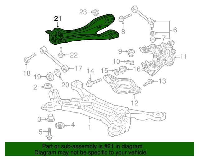 52371-TK8-A00 - Trailing Arm 2011-2017 Honda Odyssey | Honda Parts Online